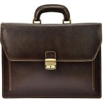 Kožená aktovka Patrik tm. hnědá – Zboží Dáma