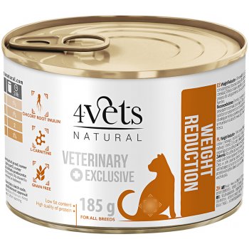 4Vets Natural Cat Weight Reduction 6 x 185 g