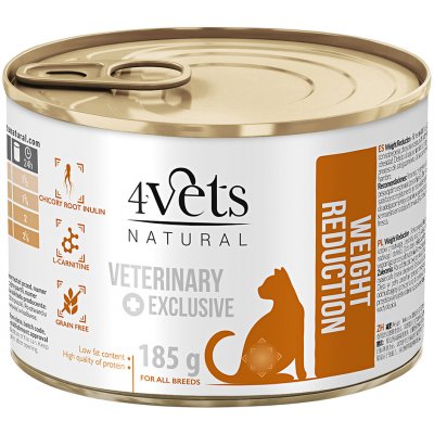 4Vets Natural Cat Weight Reduction 12 x 185 g