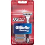 Gillette Sensor3 Red + 6 ks hlavic – Hledejceny.cz