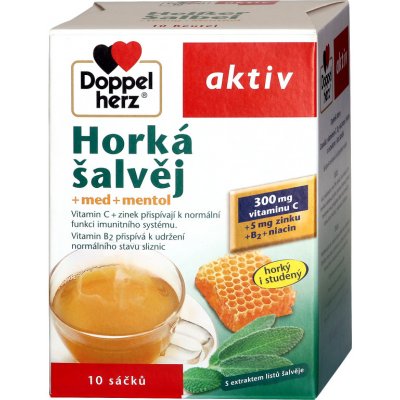 DoppelHerz Horká šalvěj + med + mentol 10 sáčků – Hledejceny.cz