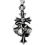 BM Jewellery Pánský přívěsek z chirurgické oceli kříž s lebkou S11313080 – Sleviste.cz