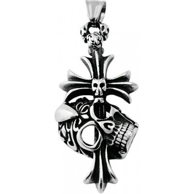 BM Jewellery Pánský přívěsek z chirurgické oceli kříž s lebkou S11313080 – Sleviste.cz