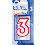 Wimex Svíčka číslice 3 červená 7 5cm – Zboží Dáma