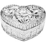 Crystal Bohemia skleněná dóza ve tvaru srdíčka 110 mm – Zboží Mobilmania