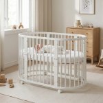 New Baby rostoucí postýlka 3v1 oválná + matrace bílá – Zboží Dáma