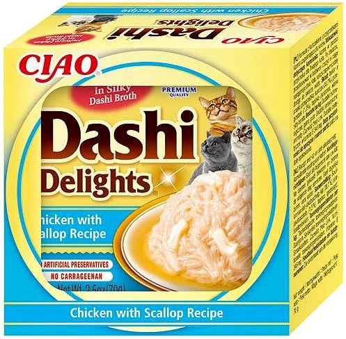 Inaba Ciao Dashi Delights kuře s hřebenatkou 70 g