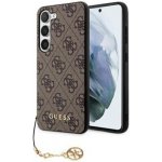Pouzdro Guess 4G Charms Samsung Galaxy S23 hnědé – Zboží Mobilmania