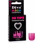 Diva & Nice Cosmetics Nalepovací umělé nehty TIPS 20 růžová metalická 19 – Zboží Dáma