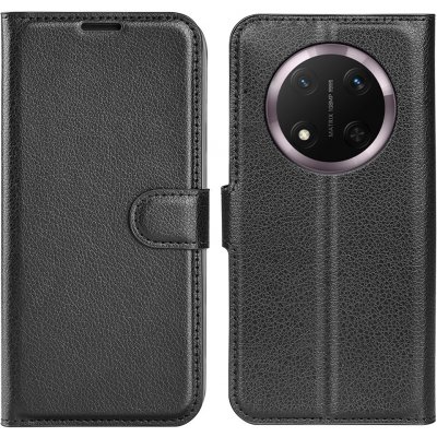 Litchi knížkové pouzdro na Honor Magic 7 Lite 5G - černé – Zboží Živě