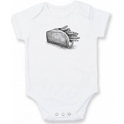 Školní penál kreslený Body kojenecké krátký rukáv bílé – Zboží Mobilmania