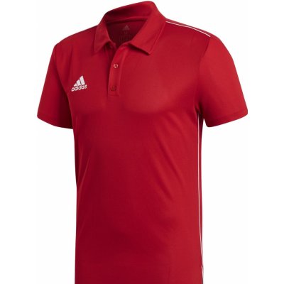 adidas Performance CORE18 POLO Tmavě červená bílá – Zboží Mobilmania