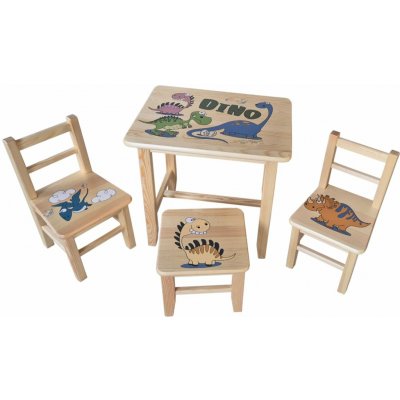 Drew-mix Dětský stůl ze dřeva se židličkami Dinosauři Vzor 40 – Hledejceny.cz