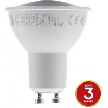 Tesla GU100530-1 LED žárovka GU10 5W 230V 345lm 3000K Teplá bílá 36° 15.000 hod