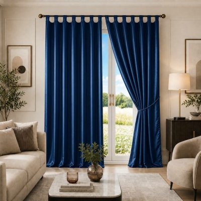 TP Saténové závěsy Home Art - 150x250 - 2 kusy Tmavě modrá – Hledejceny.cz