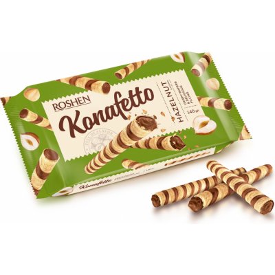 Roshen Konafetto trubičky s oříškovou náplní 140 g – Zboží Dáma