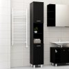 Koupelnový nábytek Nábytek XL Koupelnová skříňka černá 30 x 30 x 179 cm kompozitní dřevo