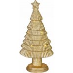 MagicHome Vianoce Dekorace MagicHome Vánoce, stromek LED, polyresin, zlatý, 15,5x11x31 cm – Hledejceny.cz