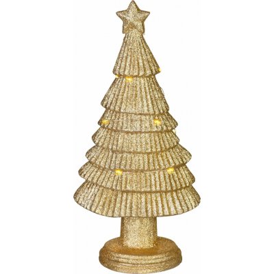 MagicHome Vianoce Dekorace MagicHome Vánoce, stromek LED, polyresin, zlatý, 15,5x11x31 cm – Hledejceny.cz
