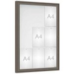 PROCITY Venkovní vitrína Classique, 9 x A4, plexi, šedá PRO – Zboží Živě