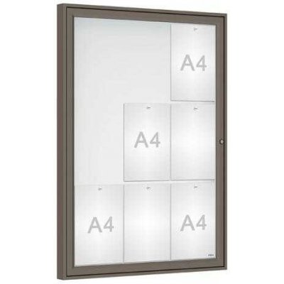 PROCITY Venkovní vitrína Classique, 9 x A4, plexi, šedá PRO – Zboží Živě