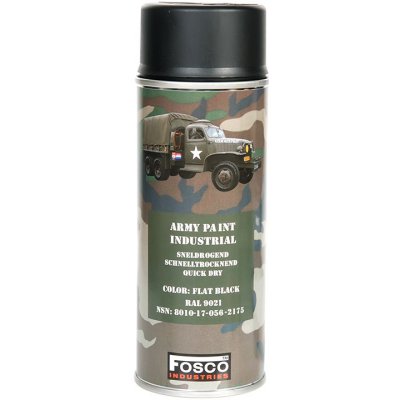 FOSCO barva Army ve spreji 400 ml RAL 9021 černá matná – Zbozi.Blesk.cz
