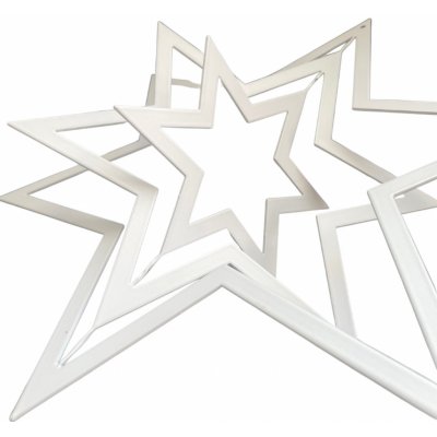 Kovová 3D hvězda závěsná bílá 28cm