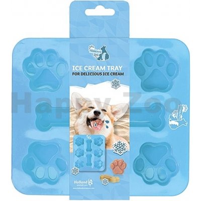 COOLPETS - formičky na výrobu psí zmrzliny 6 x tlapka 4 x 5 cm,2 x kostička 6 x 3 cm