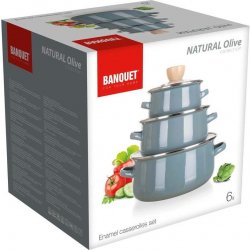 Banquet Sada smaltovaného nádobí NATURAL Olive 6 ks