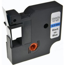 G&G kompatibilní páska do tiskárny štítků, pro Dymo, WT-RL-D-45016P-BK, S0720560, 45016, černý tisk/modrý podklad, 7m, 12mm, D1