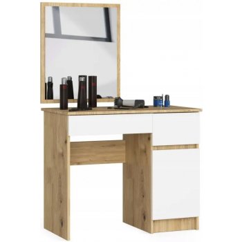 Ak furniture Kosmetický stolek se zrcadlem P-2/SL dub artisan/bílý levý