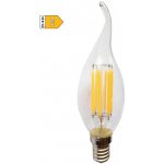 Diolamp LED Filament žárovka čirá Candle Flame CF35 6W/230V/E14/4000K/770Lm/360° – Hledejceny.cz