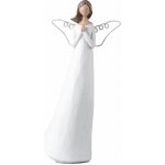 Z - TRADE Andílek polyresin 13 × 25 cm, bílo-stříbrný – Zboží Dáma