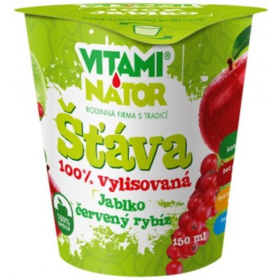 Vitaminátor Šťáva 100% vylisovaná jablko a červený rybíz 150 ml – Sleviste.cz
