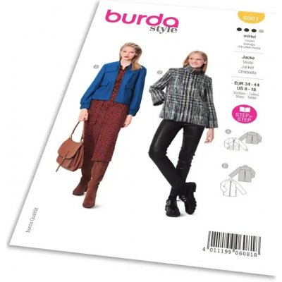 Burda Střih Burda 6081 - Bunda, sako na zip s vysokým límcem – Zbozi.Blesk.cz