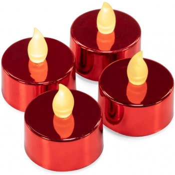 Nexos 75652 Dekorativní sada 4 LED čajových svíček na baterie červené
