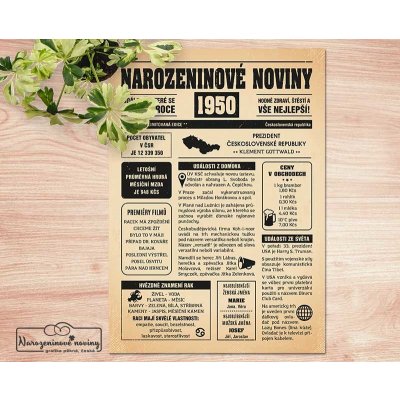Narozeninové noviny 1950 - jednostranné – Hledejceny.cz