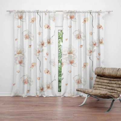 Sablio Závěs Bílá orchidej: 2ks 140x250cm – Hledejceny.cz