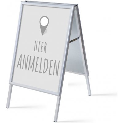 Jansen Display Set reklamního áčka A1, Přihlášení, šedý, německy, 639 x 1094 mm – Zboží Dáma