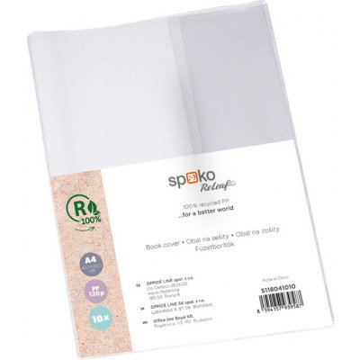 Obal na sešity Spoko ReLeaf A4 recykl PP transparentní 10 ks – Zboží Dáma