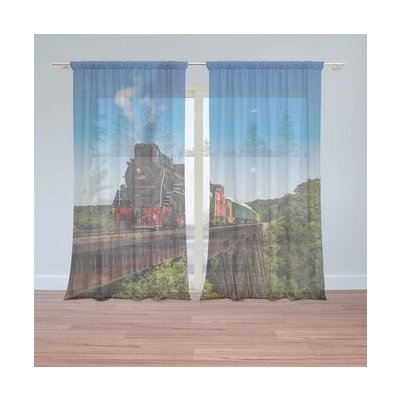 Sablio Záclony Vlak na mostě: 2ks 150x250cm – Hledejceny.cz