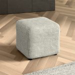 GA.I.CO napínací potah bielastický COSTINA smetanová na taburet 40 x 40 x 40 cm – Sleviste.cz