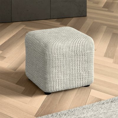 GA.I.CO napínací potah bielastický COSTINA smetanová na taburet 40 x 40 x 40 cm – Sleviste.cz