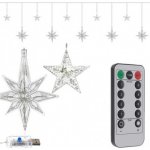 Malatec 17228 Světelný závěs hvězdy vločky 138 LED USB dálkové ovládání multikolor – Hledejceny.cz