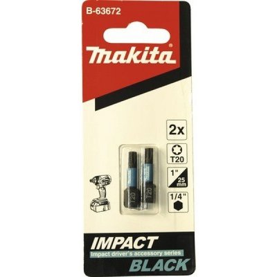 MAKITA B63672 torzní bit 1/4" Impact Black T20, 25mm 2 ks (B-63672) – Zboží Mobilmania