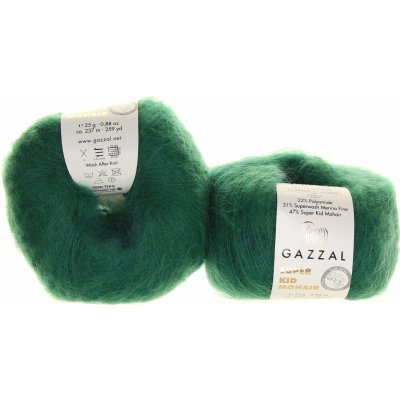 Gazzal Super Kid Mohair 64424 tmavší zelená – Zboží Dáma