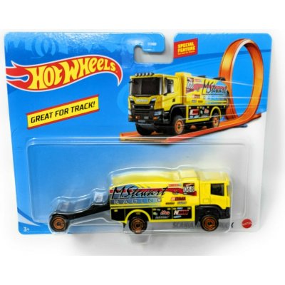 Mattel Hot Weels Track Stars Trailers Scania Rally Truck Yellow