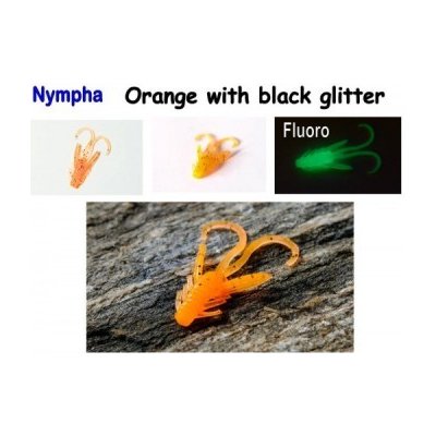 Sharpfishes Nympha 4cm Orange with black glitter 10ks