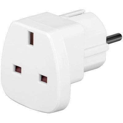 TECHLY 942709 Power plug adapter UK/EU 13A. UK/BS - CEE 7/7 white 942709