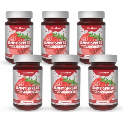 GymBeam Jammy Spread jahoda 6 x 220 g – Zboží Mobilmania